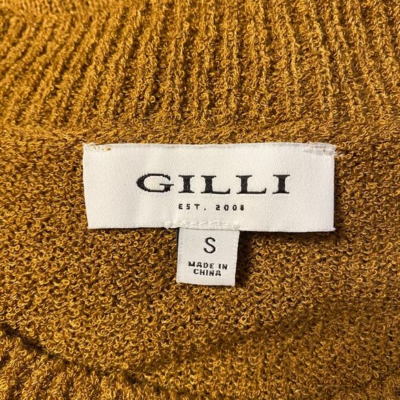 Gilli Ribbed Embroidered Jadore Crewneck‎ Sweater Womens Size S Brown - Picture 2 of 7